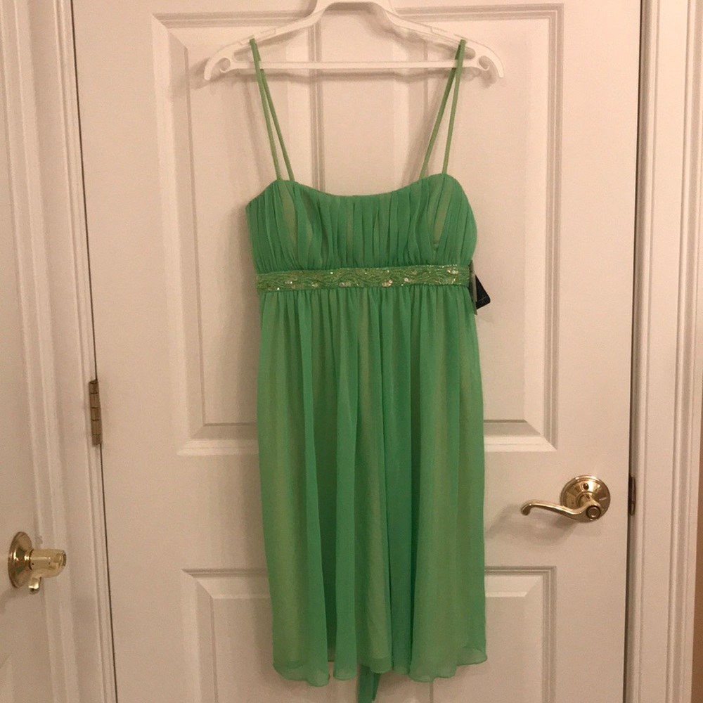 Junior/teen green sorbet party dress